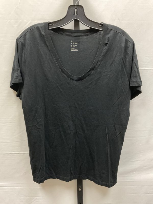 Black Top Short Sleeve Basic A New Day, Size Xl Hot on Sale