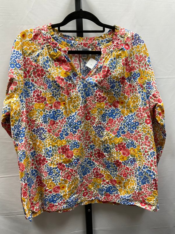 Floral Print Top Long Sleeve Croft And Barrow, Size L For Discount