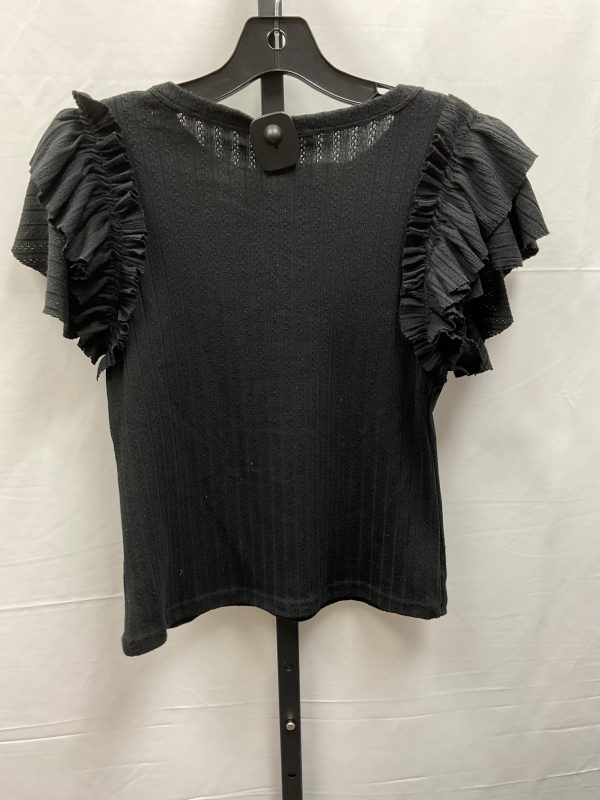 Black Top Short Sleeve Blu Pepper, Size M For Cheap