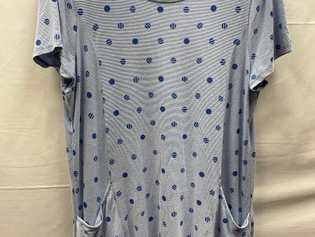 Blue & White Top Short Sleeve Chicos, Size L For Sale