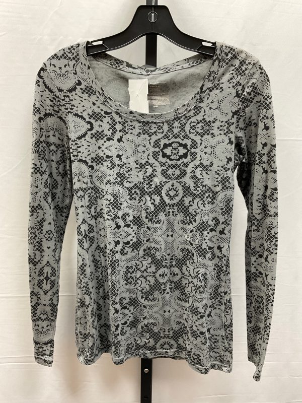 Black & Grey Top Long Sleeve Basic No Boundaries, Size S Hot on Sale