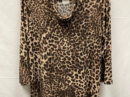 Animal Print Top 3 4 Sleeve Susan Graver, Size M For Sale