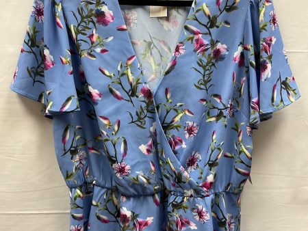 Floral Print Top Short Sleeve Inc, Size L Fashion