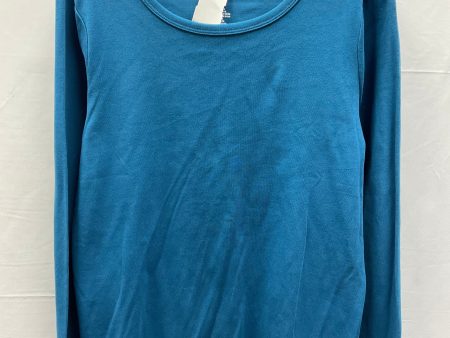 Blue Top Long Sleeve Basic St Johns Bay, Size L on Sale