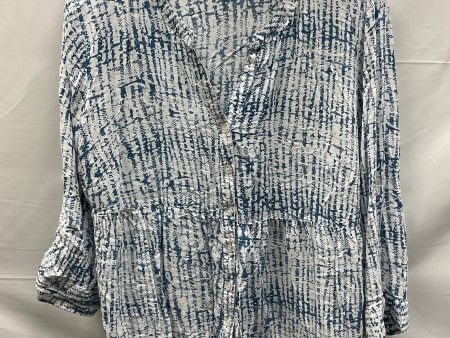 Blue & White Top Long Sleeve Jones And Co, Size 1x For Discount