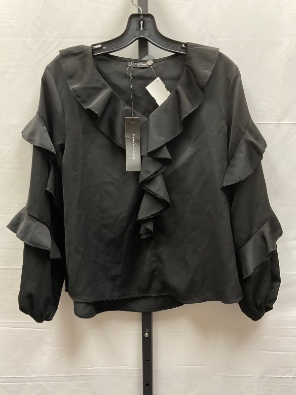 Black Top Long Sleeve Clothes Mentor, Size M For Sale