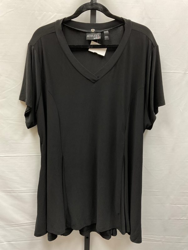 Black Top Short Sleeve Attitude, Size 3x Cheap