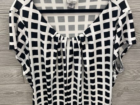 Top Short Sleeve By Worthington In Black & White, Size: 3x Sale