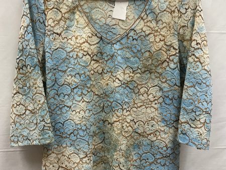 Blue & Brown Top Long Sleeve Tribal, Size Xl on Sale