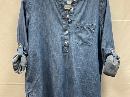 Blue Denim Top Long Sleeve Loft, Size Xs Online Sale