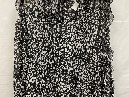 Black & White Top Long Sleeve Carmen By Carmen Marc Valvo, Size Petite   S Supply