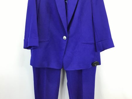 Pants Suit 2pc By Kasper In Blue, Size: Xl Online now