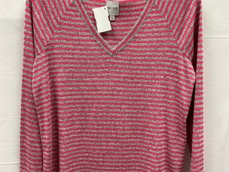 Grey & Pink Top Long Sleeve Nic + Zoe, Size Petite   S on Sale