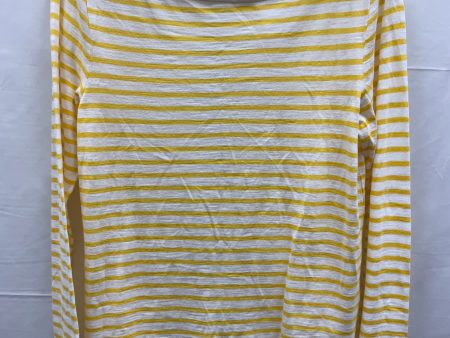 White & Yellow Top Long Sleeve Basic Banana Republic, Size S on Sale