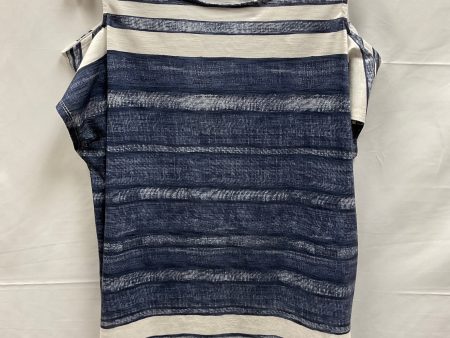 Blue & White Top Short Sleeve Zenergy By Chicos, Size M Online Hot Sale