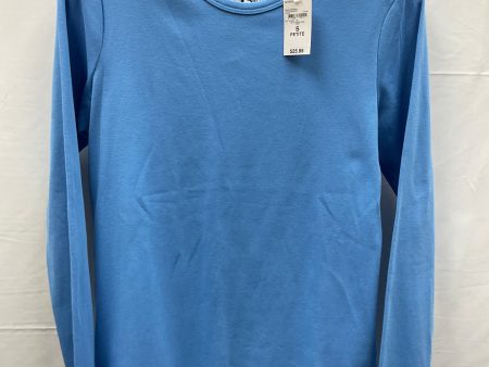 Blue Top Long Sleeve Basic Lands End, Size Petite   S Sale