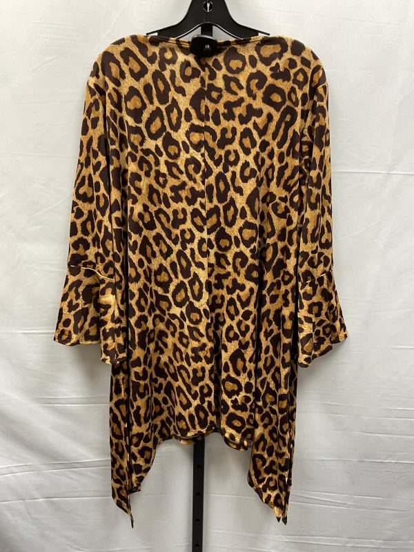 Animal Print Top 3 4 Sleeve Slinky Brand, Size 2x on Sale