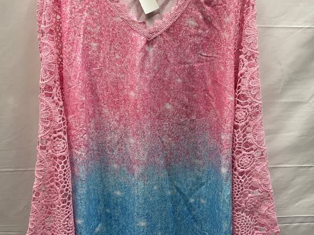 Blue & Pink Top Long Sleeve Clothes Mentor, Size 4x Supply