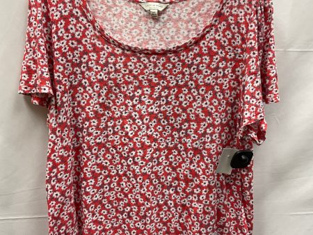 Floral Print Top Short Sleeve Lucky Brand, Size L Fashion